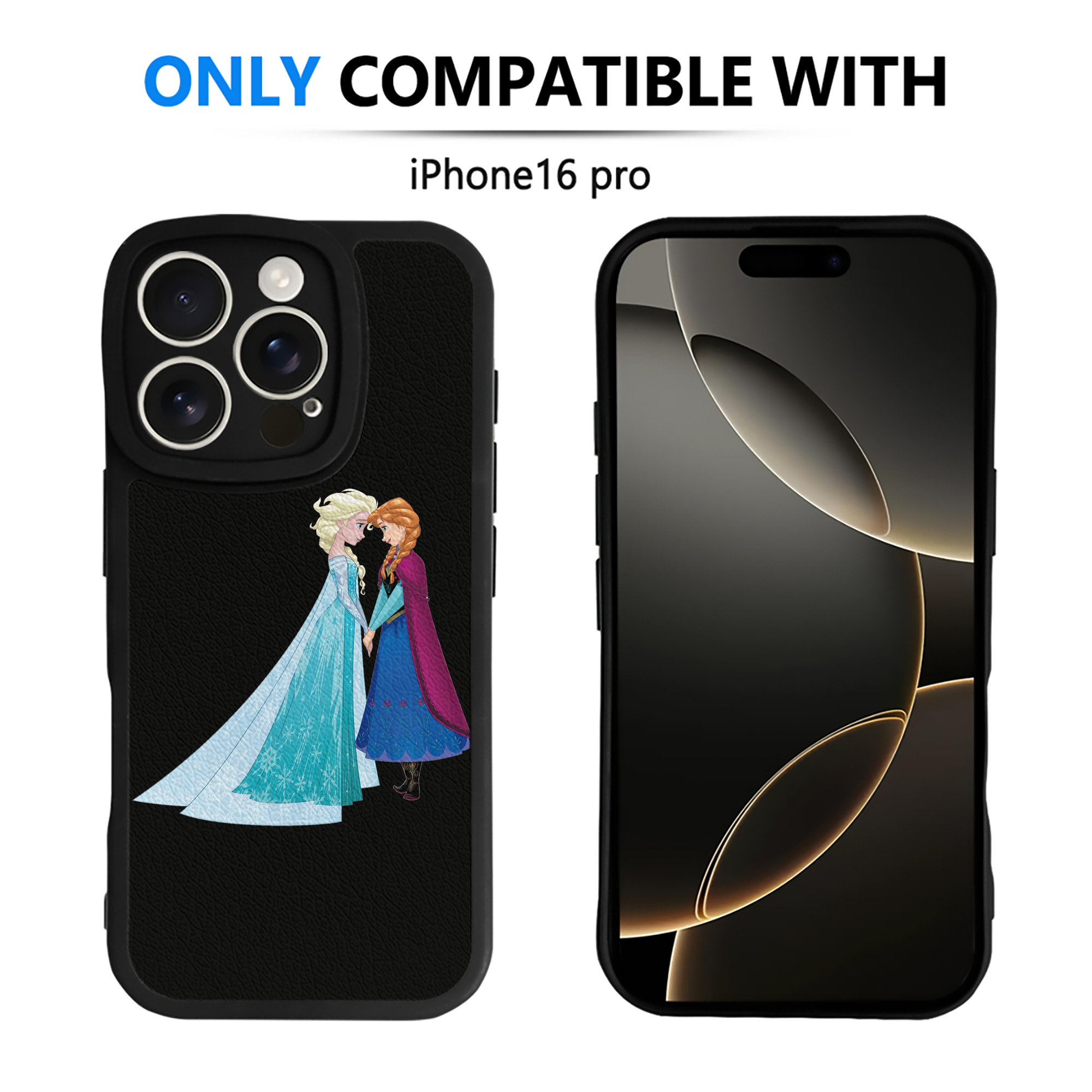 （画像用） アナと雪の女王 アンナ エルサ Frozen Anna Elsa 【iPhone 16シリーズ対応】シリコンスマホケース（レザー調） 材質：シリコン